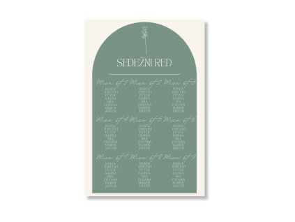 Sedežni red - Greenery Rose