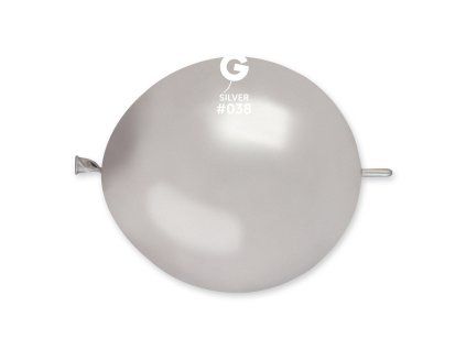 Spojovací balónik strieborný 30 cm 50 ks