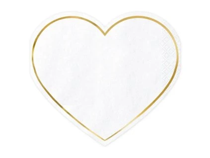 Servítky v tvare srdiečka 20 ks
