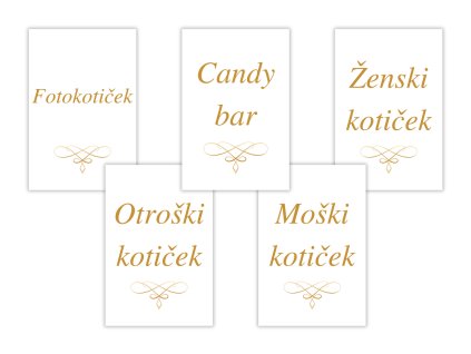 Poročne informacijske kartice - Elegant ornament 5 kosov