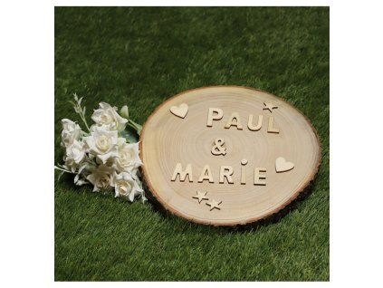 Samolepiace drevené písmená 120 ks