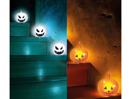 Dekoracija za stopnice - osvetljene buče