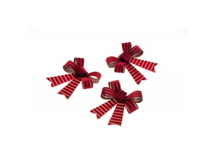 3 noeuds velours cotele bordeaux 10cm x 12 7cm