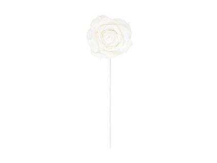 set of 2 white roses on stem dia 10cm