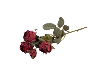 stem 5 red roses realistic effect 43cm
