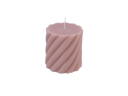 old pink spiral pillar candle dia 7cm x 7 5cm
