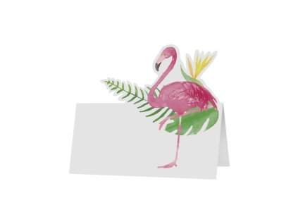 set 6 table place cards pink flamingo 8cm x 8cm