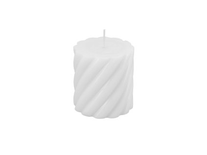 white spiral pillar candle dia 7cm x 7 5cm