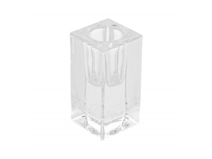 bougeoir flambeau verre smooth transparent 4cm x 4cm x 8cm