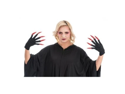 Rukavice s červenými pazúrmi