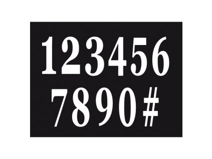 set 12 adhesive white numbers 14 cm