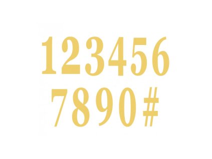 set 12 adhesive gold numbers 14 cm