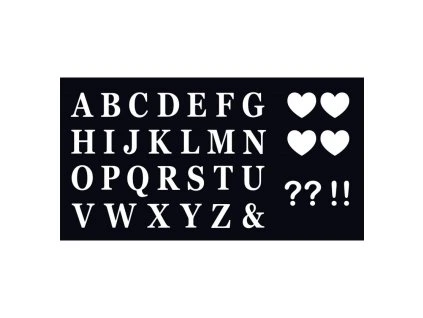 Sada nálepiek - Biele písmená + znaky