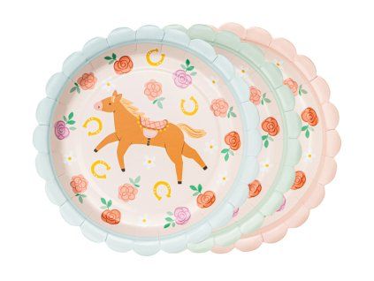 Taniere s potlačou koníky 18 cm, 6 ks