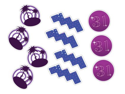 Personalizirane dekoracije na palčki za kolačke - Retro praznovanje