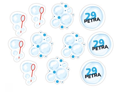 Personalizirane dekoracije na palčki za kolačke - Bubble party