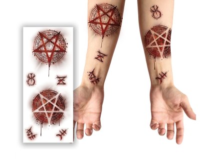 Sada tetovaní - Satanistické symboly
