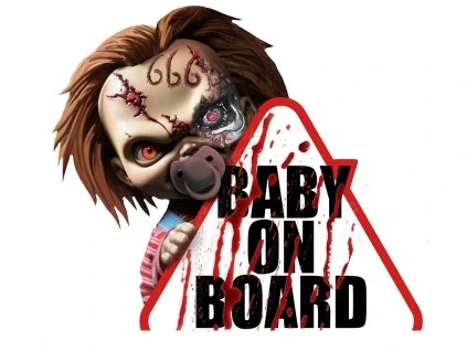 Nálepka na auto - Halloween dieťa v aute