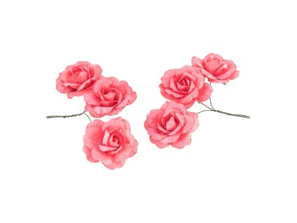 6 roses papier pink lady dia 4 5cm