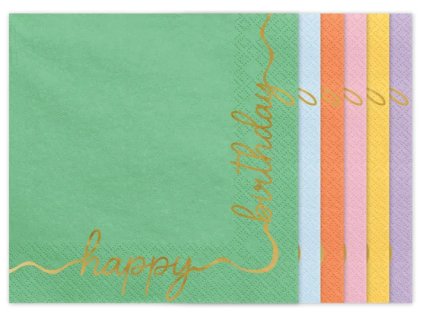 Servítky - Happy Birthday mix 33 x 33 cm
