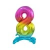 Samostojaci fóliový balón 8 dúhový 74 cm