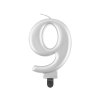 Rojstnodnevna sveča 9 kovinsko-srebrna