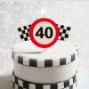 Narodeninová sviečka červenobiela - 40