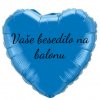 Balon iz folije z besedilom - Temno modro srce, 45 cm