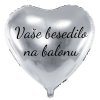 Balon iz folije z besedilom - Srebrno srce, 61 cm