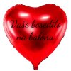 Balon iz folije z besedilom - Rdeče srce, 61 cm
