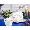 Ozdoby na cupcakes - Zlaté nápisy 6 ks