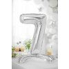 Samostojací fóliový balón 7 strieborný 70 cm