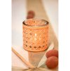 glass candle holder with rattan dia 8cm x 8cm