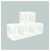 4 carton cubes w plastic white 30cm x 30cm x 30cm