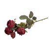 stem 5 red roses realistic effect 43cm