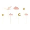 Ozdoby na cupcake - Bocian ružový, 7 ks