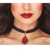 Chocker - Črn z rubinastim obeskom
