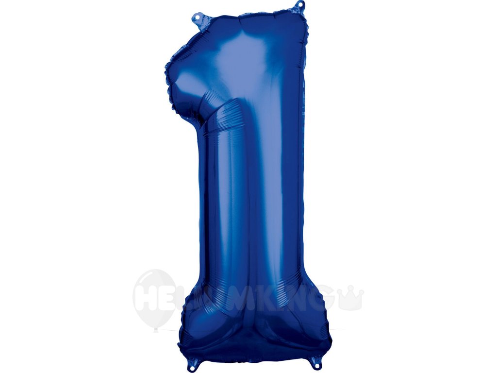 Balónik fóliový narodeninové číslo 1 modrý 86 cm