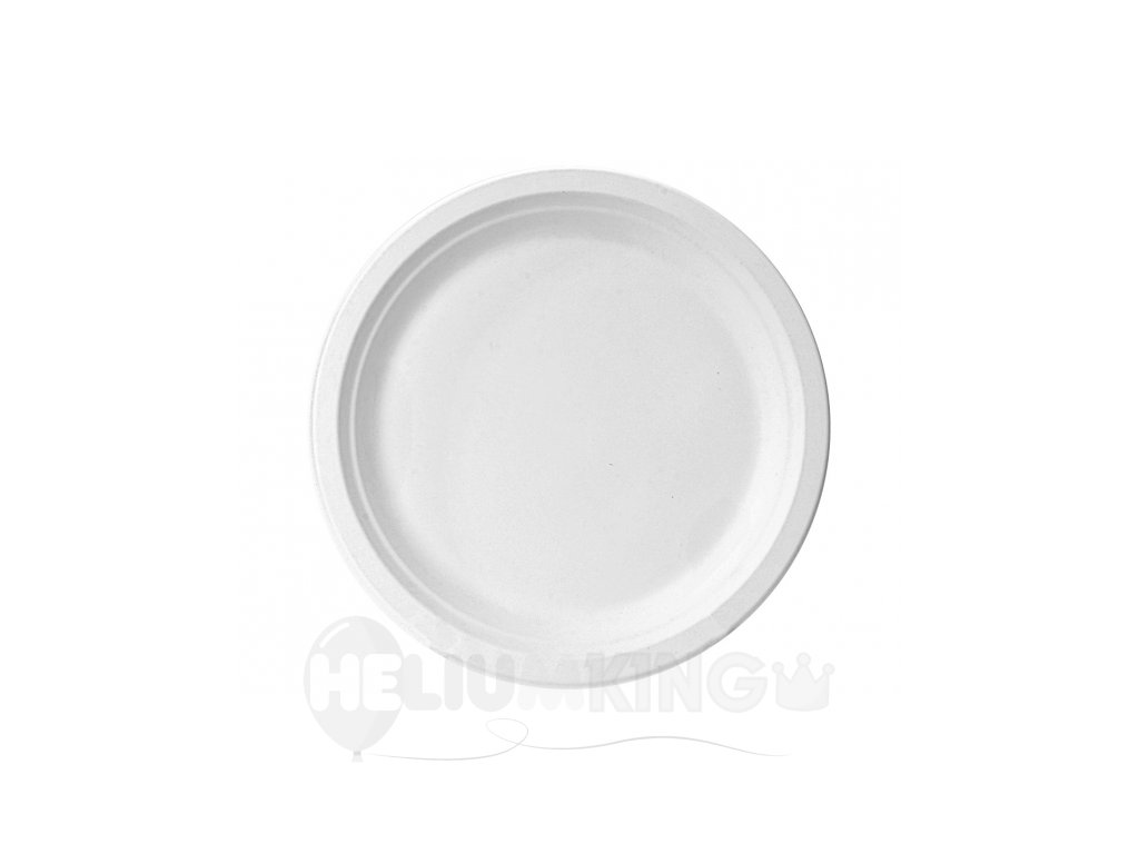 Kompostovateľné taniere z cukrovej trstiny - biele 23 cm 6ks