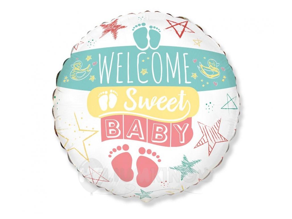 Fóliový balón - Welcome sweet baby, 48 cm