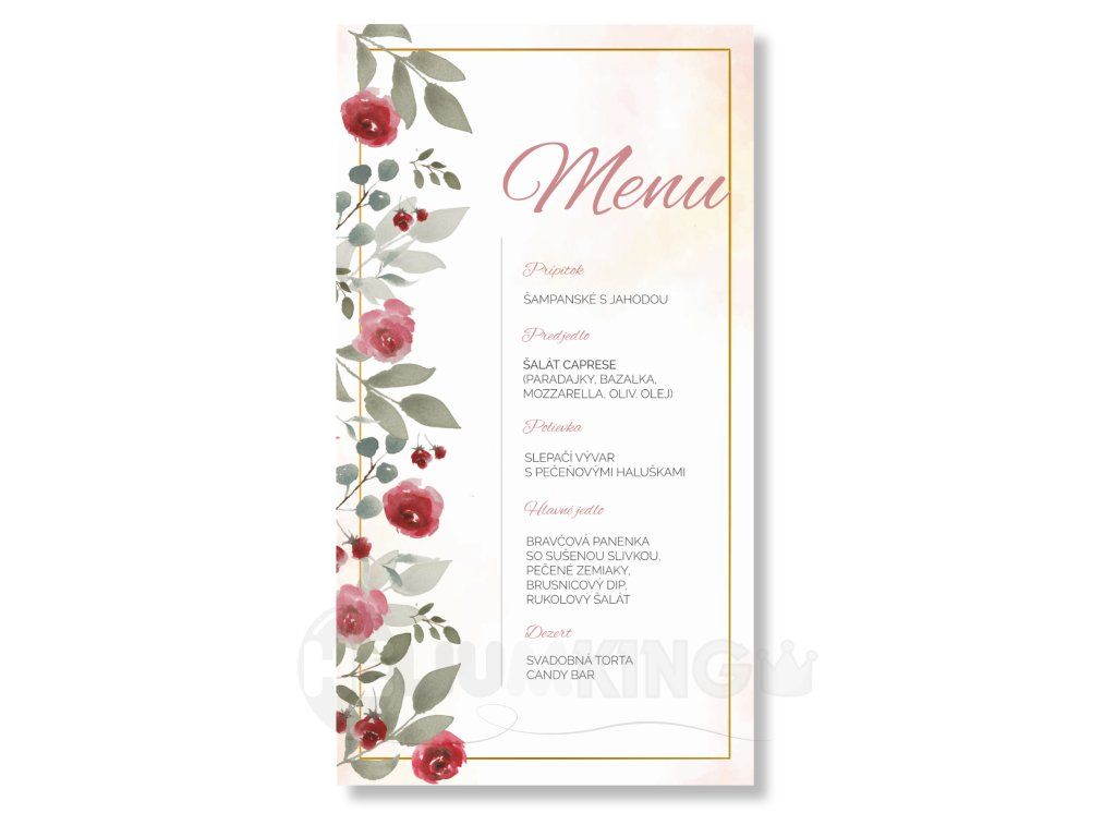 Menu - Vintage Rose