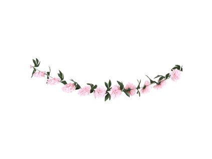 guirlande pivoines rose pastel 220cm