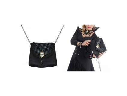 Čierna gotická kabelka s medailónom
