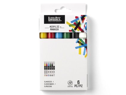 887452001225 LQX ACRYLIC MARKER SET 6X 2 4MM CLASSICS [FRONT] 887452001225