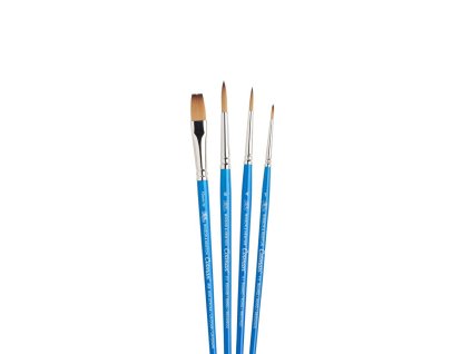 884955033197 W&N COTMAN WATER COLOURS BRUSH SHORT HANDLE 4PK [CLOSE UP]