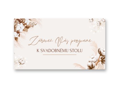 Kartička k stolu - Boho