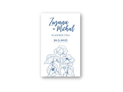 Etiketa na fľašu - Modrotlač