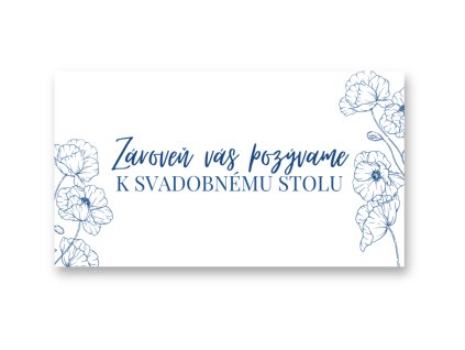 Kartička k stolu - Modrotlač