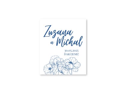 Visačka na darček - Modrotlač