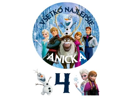 Jedlý personalizovaný obrázok na tortu - Frozen